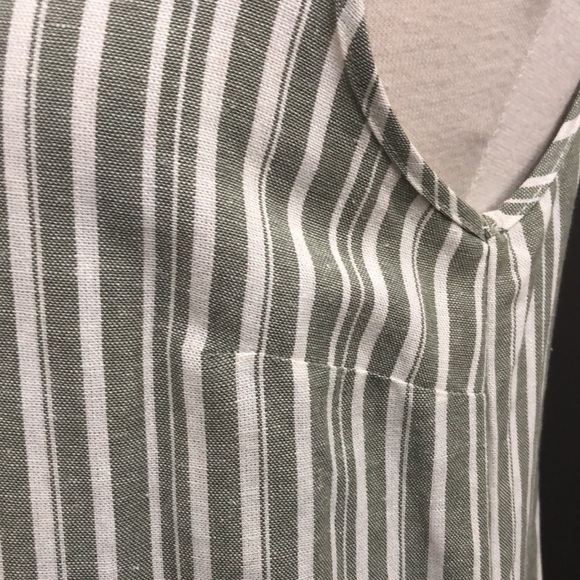 NAIF Linen Blend Tunic Striped Casual Sleeveless V Neck Sundress - Picture 3 of 9